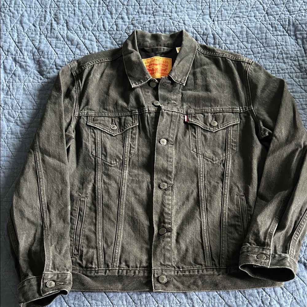Levi's Black Denim Jacket with Button Front